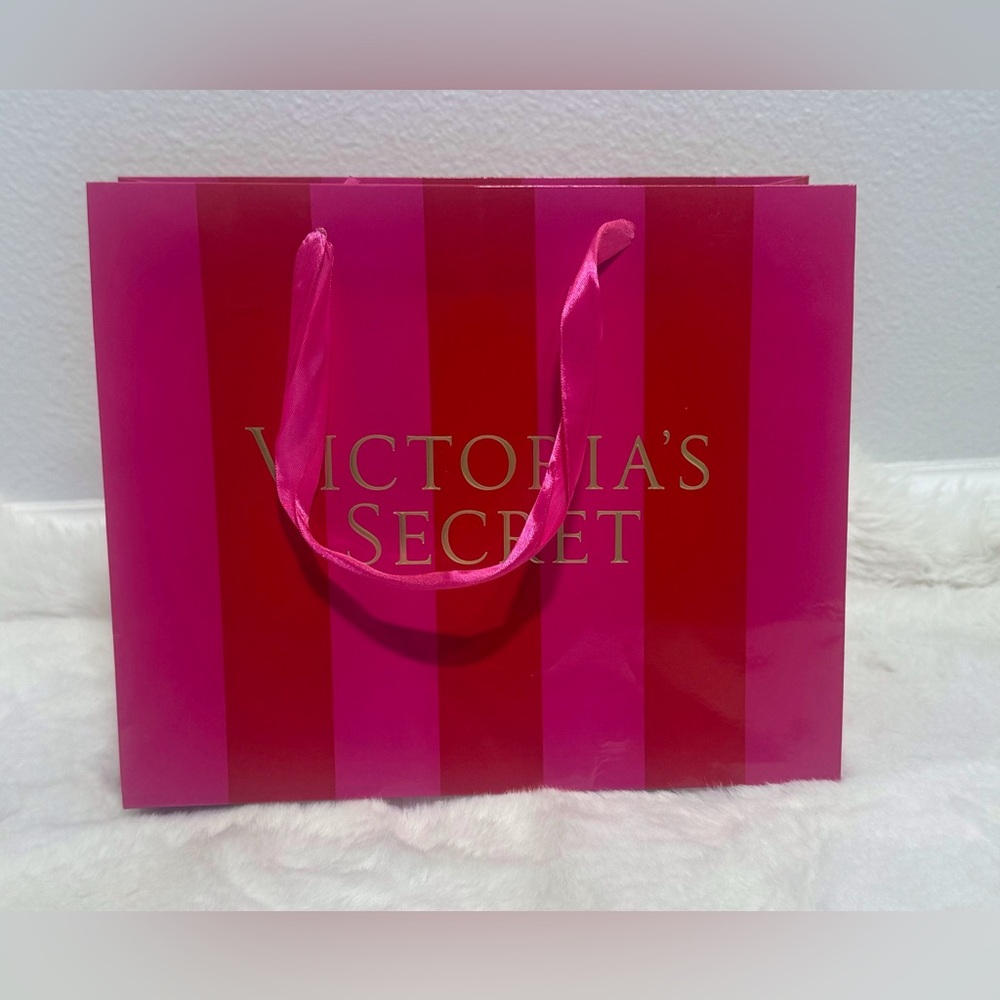 Victoria's Secret Pink Striped Medium Gift Shopping Bag